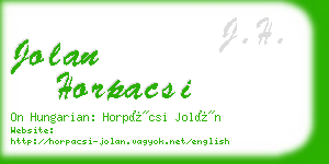 jolan horpacsi business card